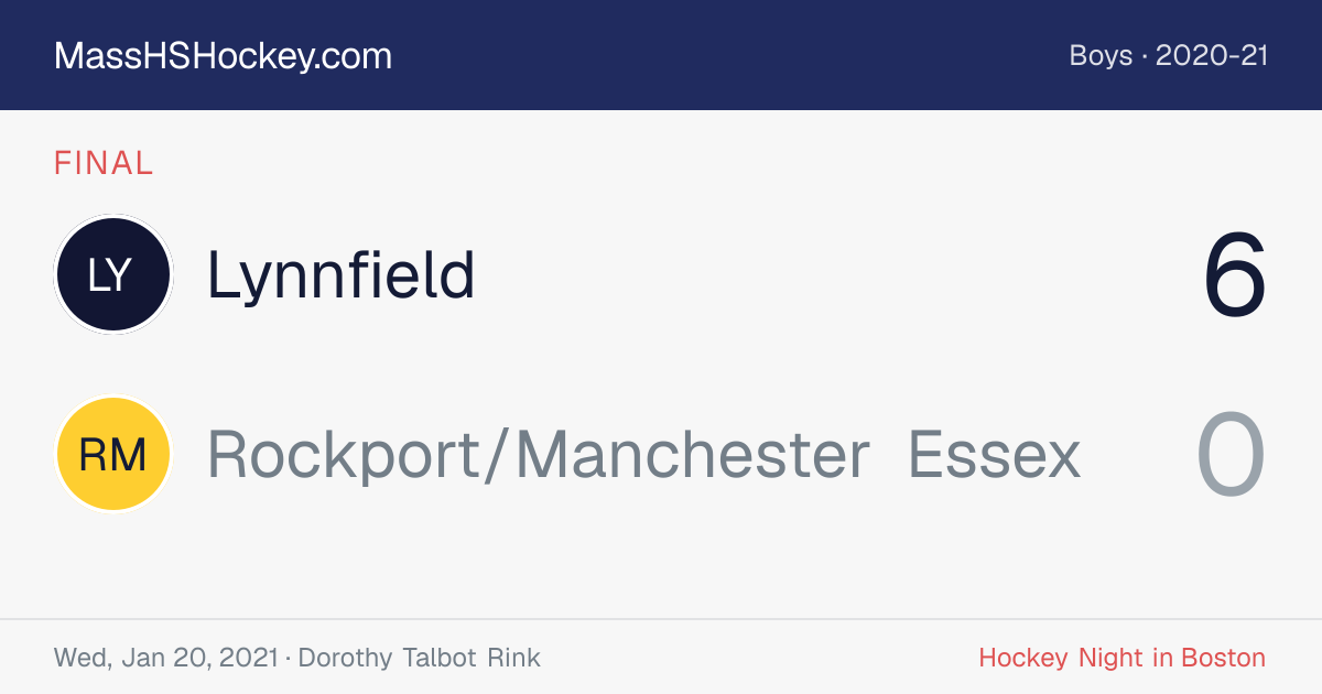 Lynnfield at Rockport/Manchester Essex score card