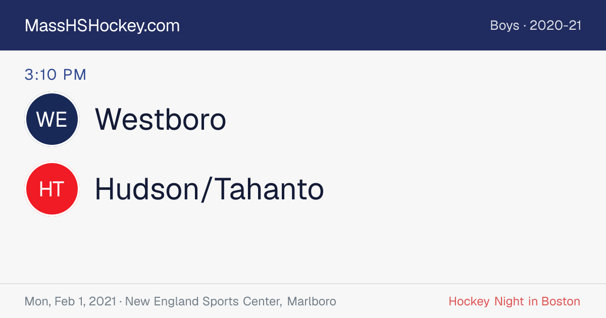 Westboro at Hudson/Tahanto score card