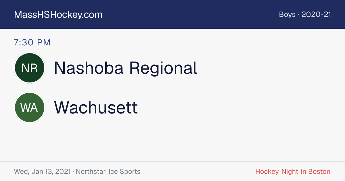 Nashoba Regional at Wachusett score card