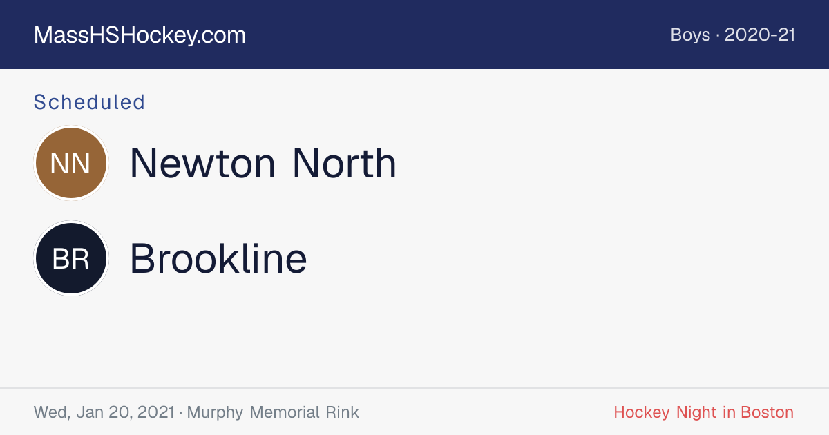 Newton North at Brookline score card