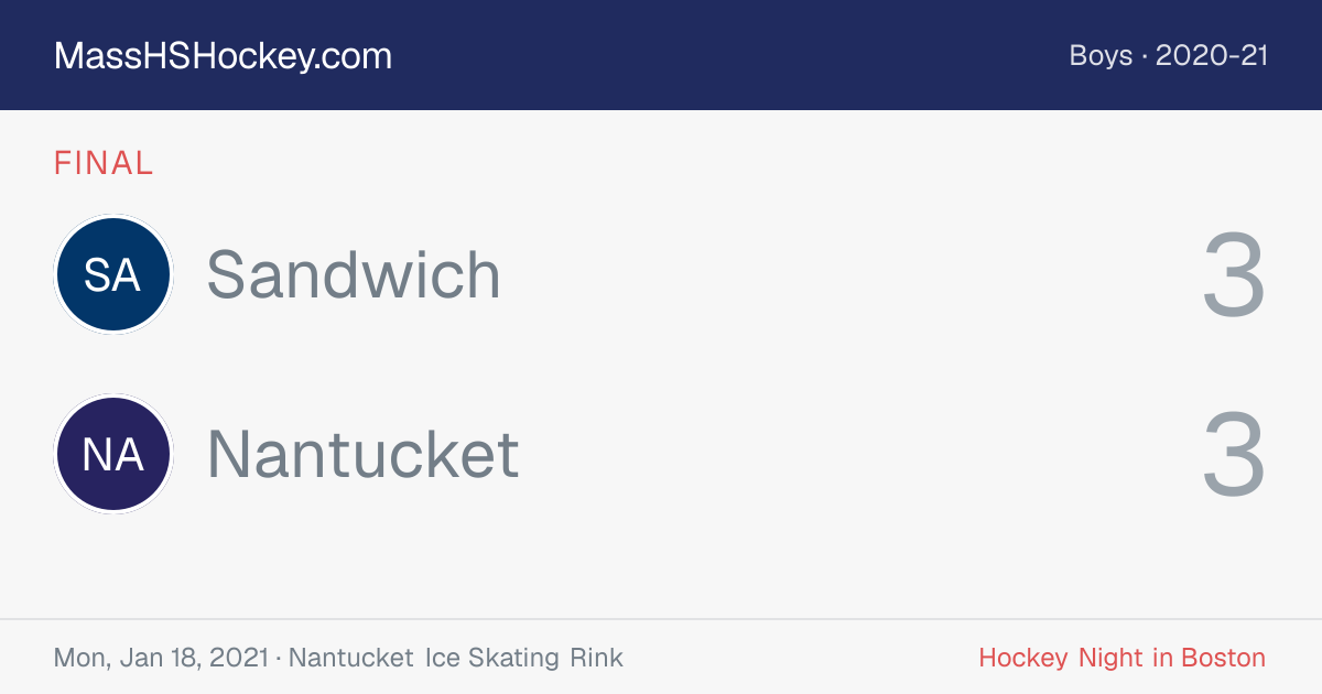 Sandwich at Nantucket score card