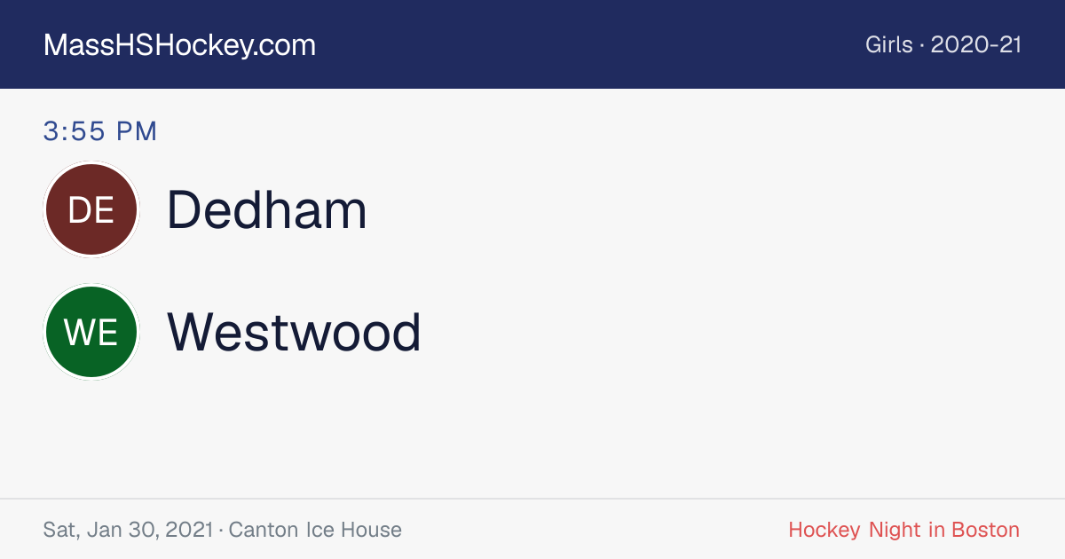 Dedham at Westwood score card