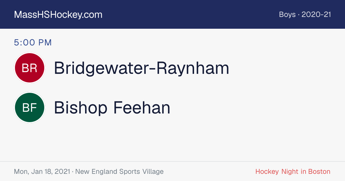 Bridgewater-Raynham at Bishop Feehan score card