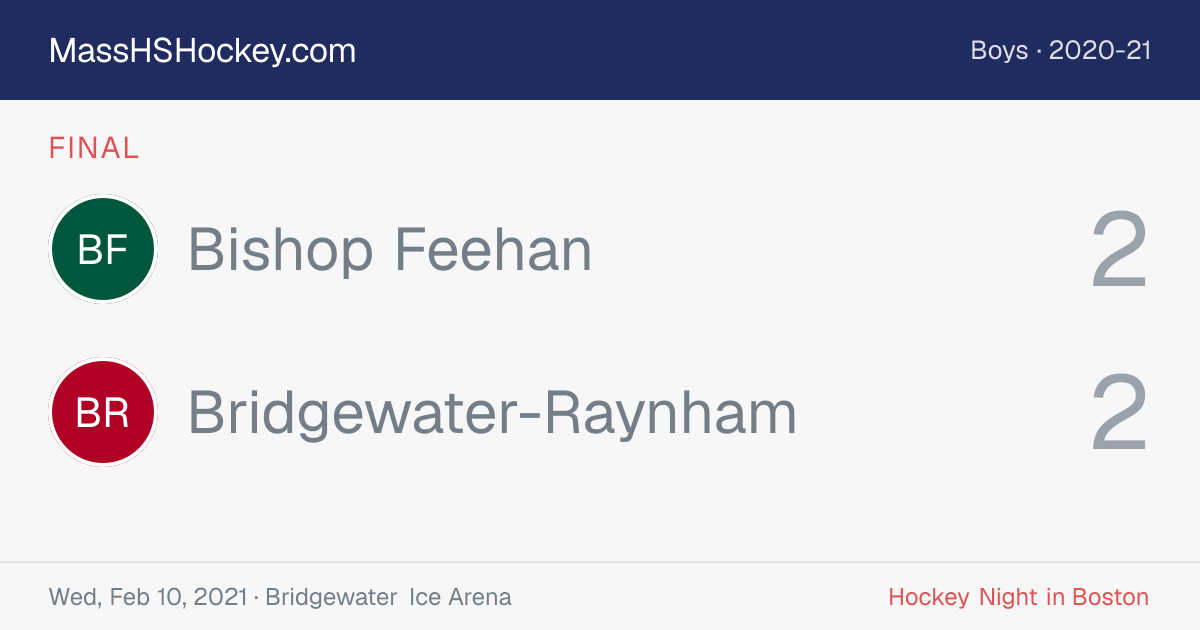 Bishop Feehan at Bridgewater-Raynham score card