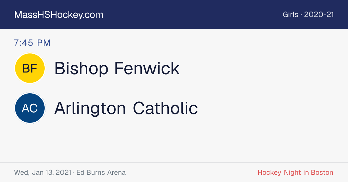 Bishop Fenwick at Arlington Catholic score card