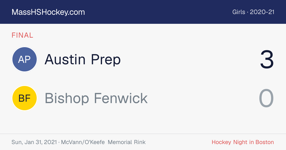 Austin Prep at Bishop Fenwick score card