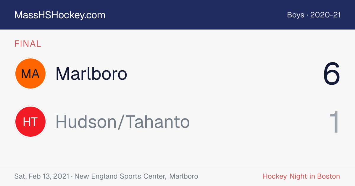 Marlboro at Hudson/Tahanto score card