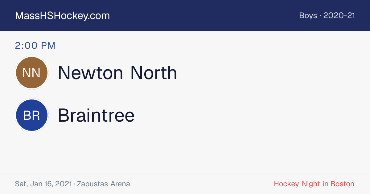 Newton North at Braintree score card