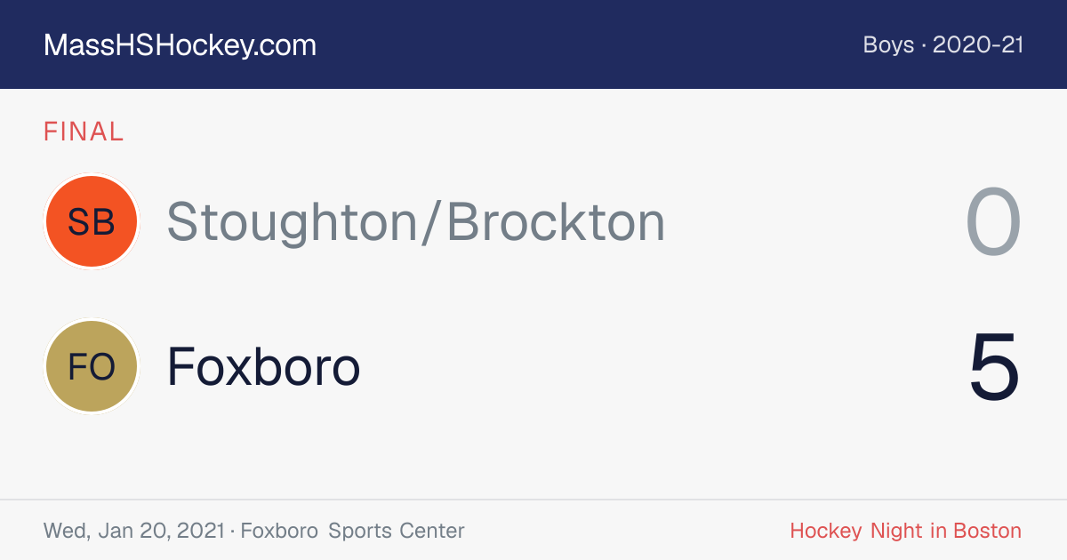 Stoughton/Brockton at Foxboro score card