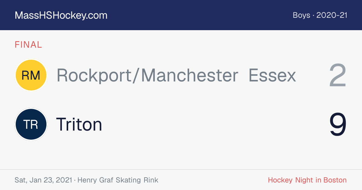Rockport/Manchester Essex at Triton score card