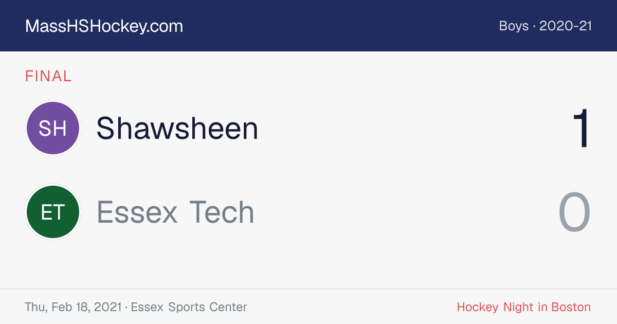 Shawsheen at Essex Tech score card