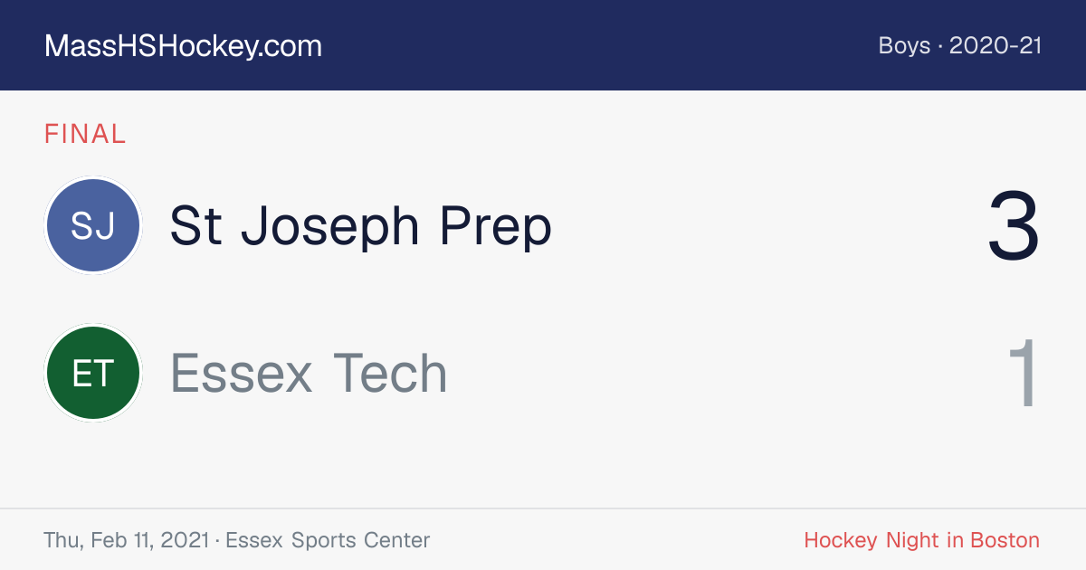 St Joseph Prep at Essex Tech score card