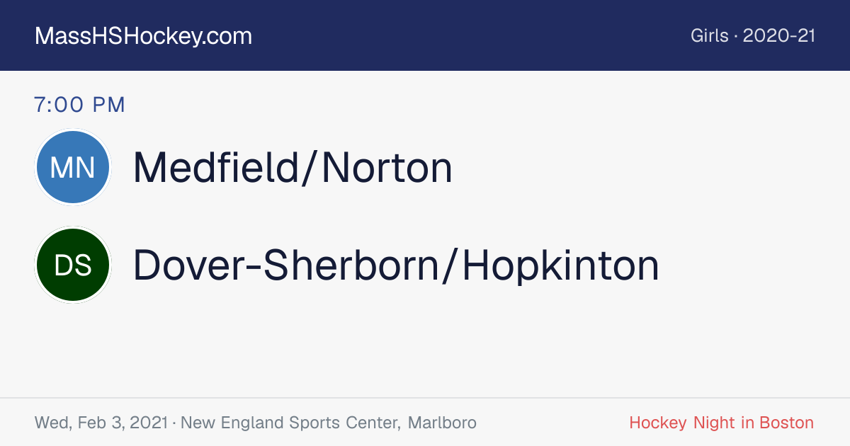 Medfield/Norton at Dover-Sherborn/Hopkinton score card