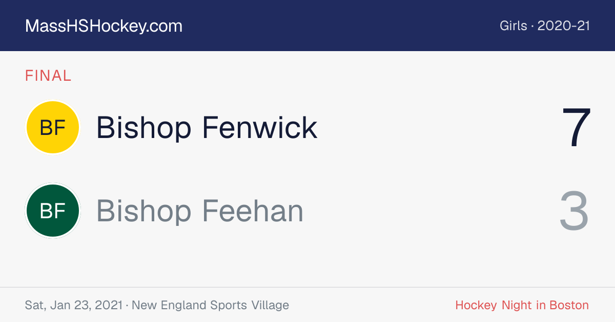 Bishop Fenwick at Bishop Feehan score card