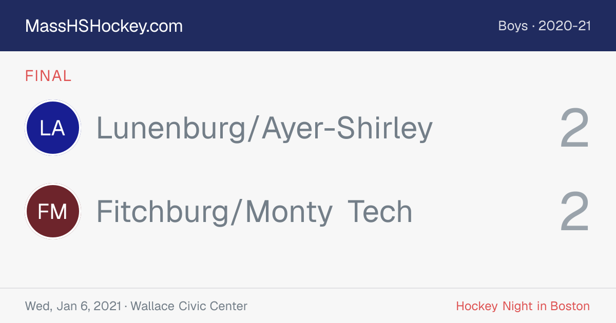 Lunenburg/Ayer-Shirley at Fitchburg/Monty Tech score card