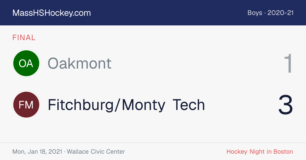 Oakmont at Fitchburg/Monty Tech score card