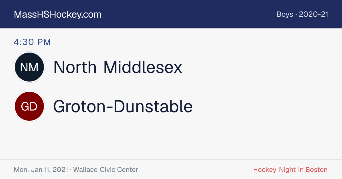 North Middlesex at Groton-Dunstable score card