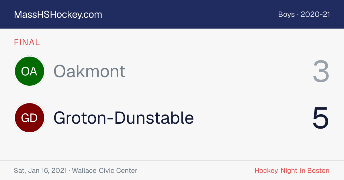 Oakmont at Groton-Dunstable score card