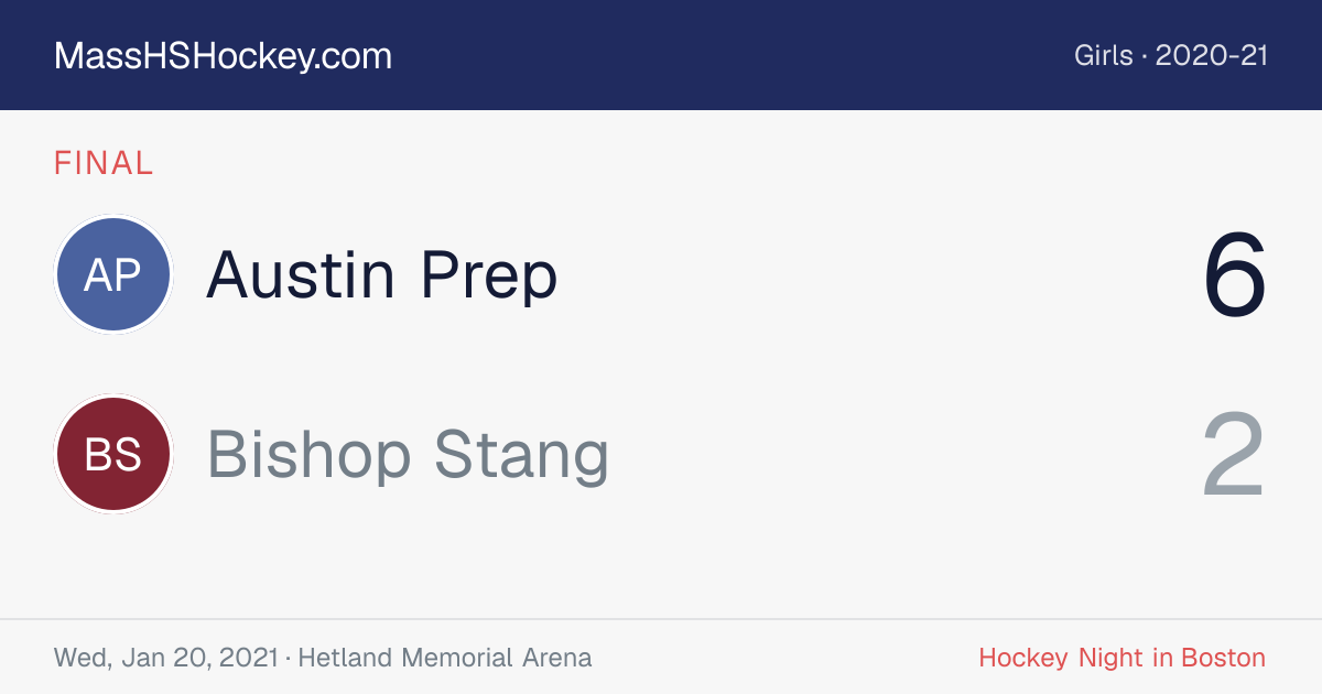 Austin Prep at Bishop Stang score card