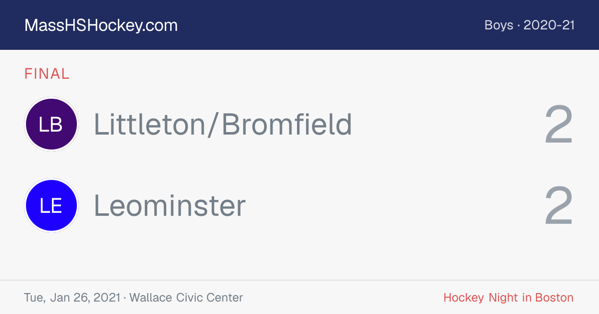 Littleton/Bromfield at Leominster score card