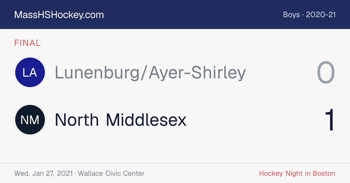 Lunenburg/Ayer-Shirley at North Middlesex score card