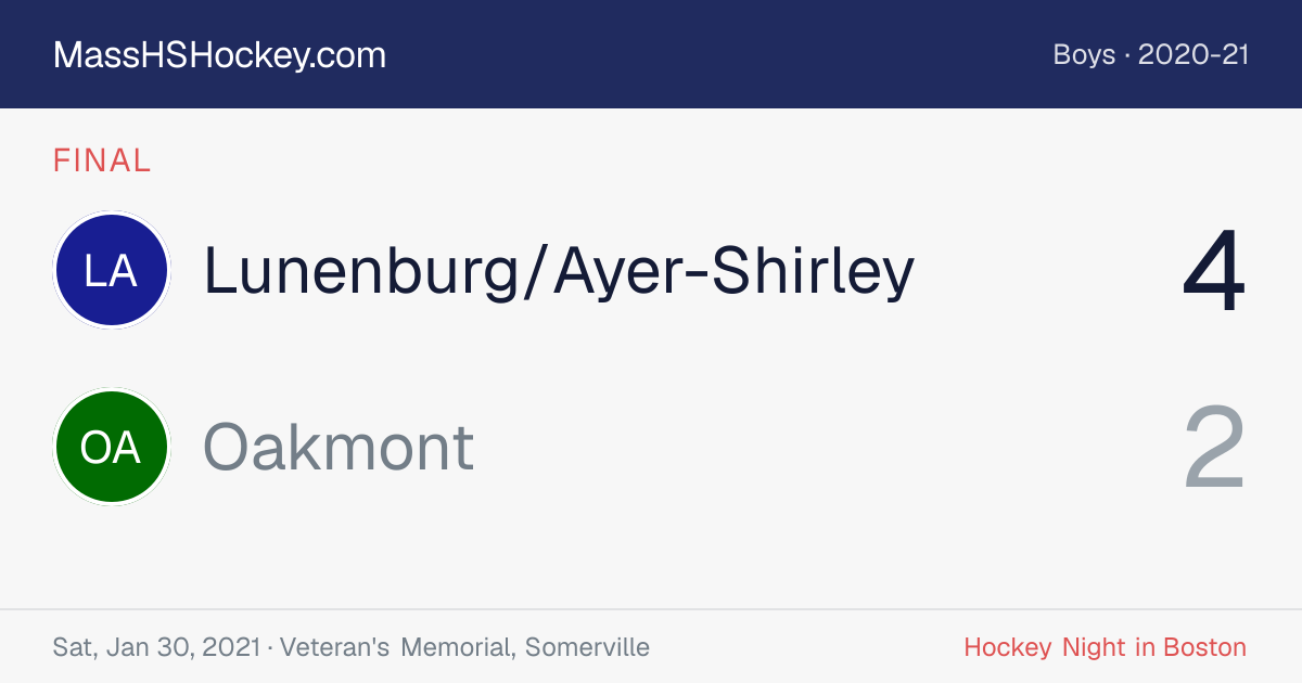 Lunenburg/Ayer-Shirley at Oakmont score card