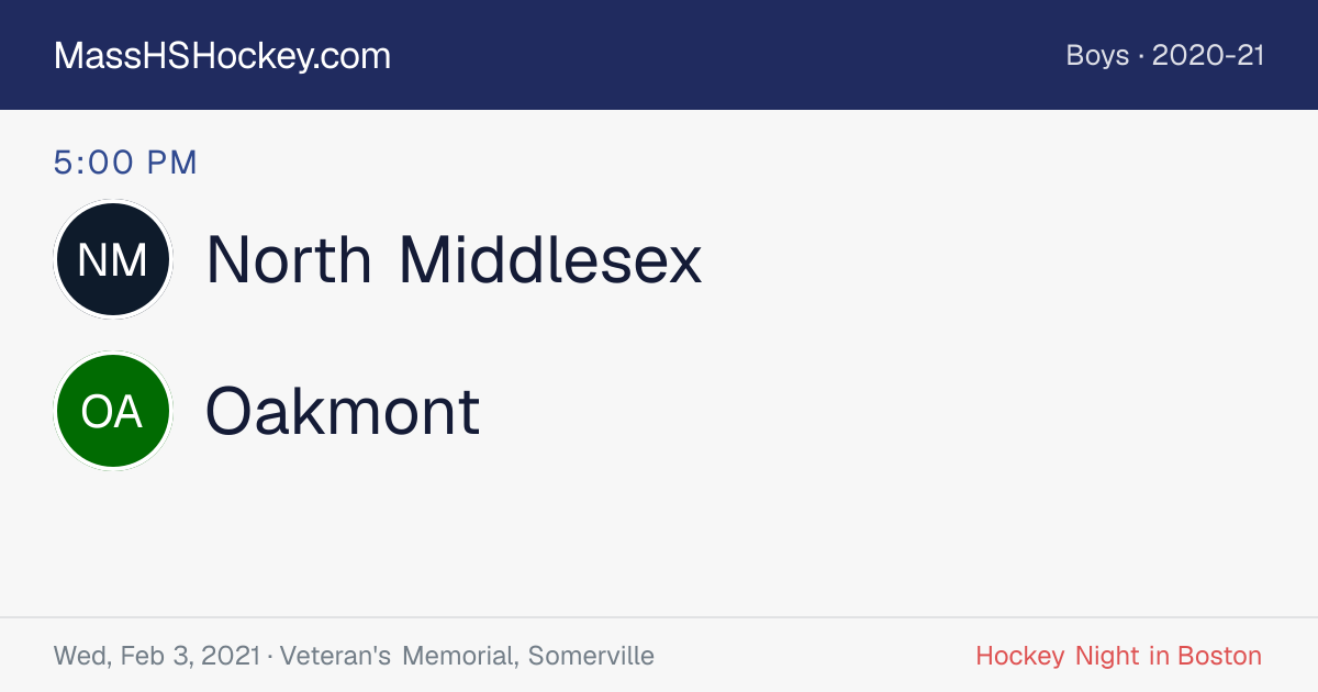 North Middlesex at Oakmont score card