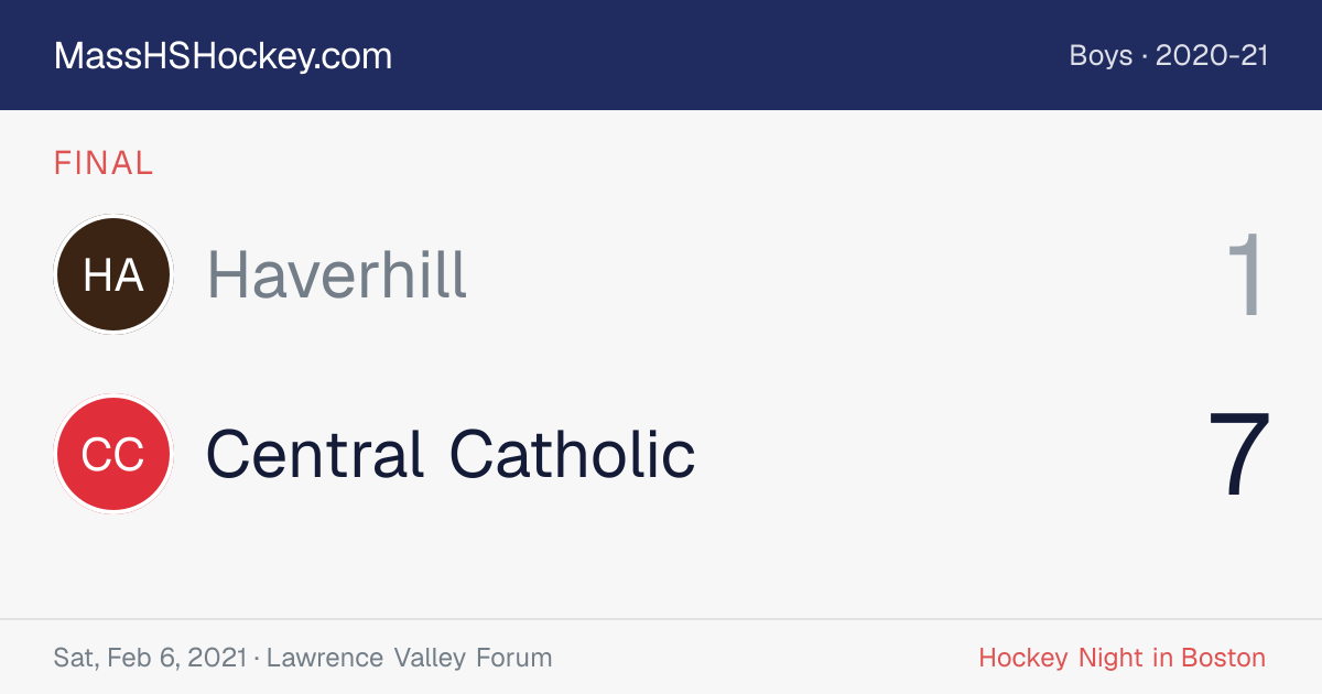 Haverhill at Central Catholic score card