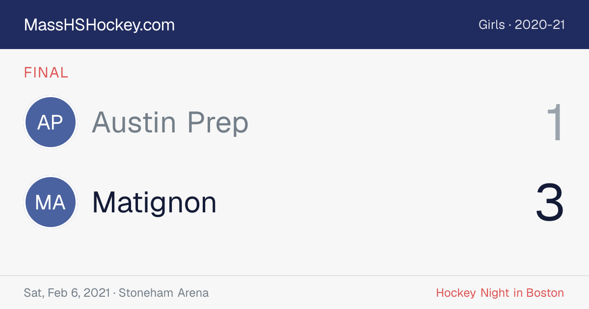 Austin Prep at Matignon score card