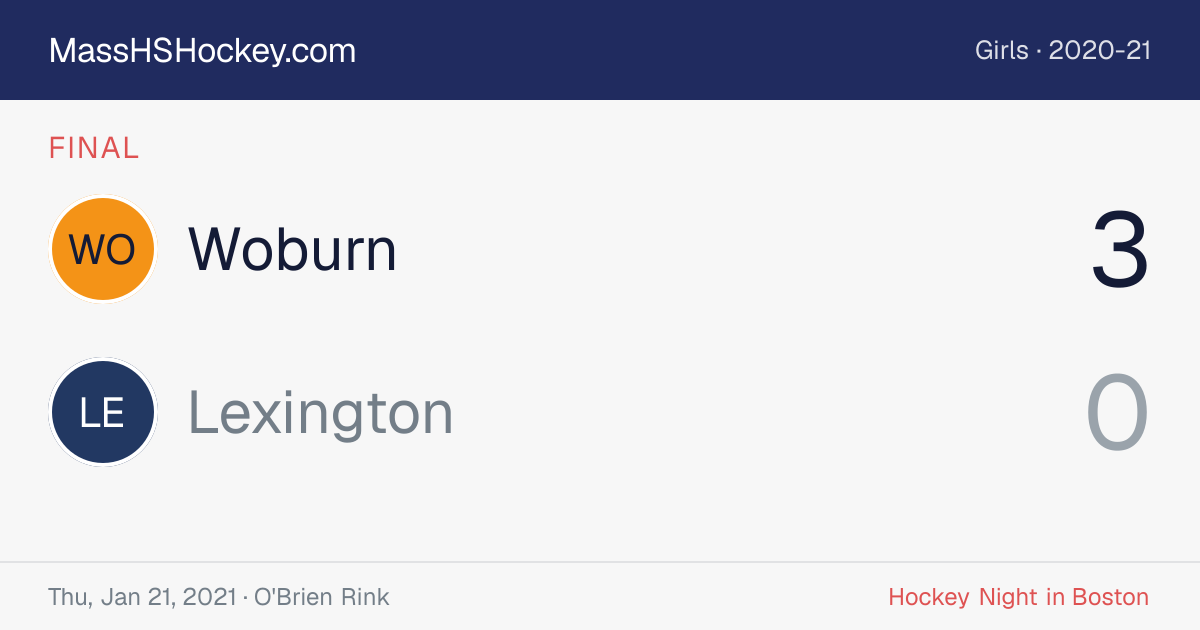 Woburn at Lexington score card
