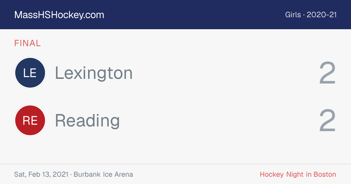Lexington at Reading score card