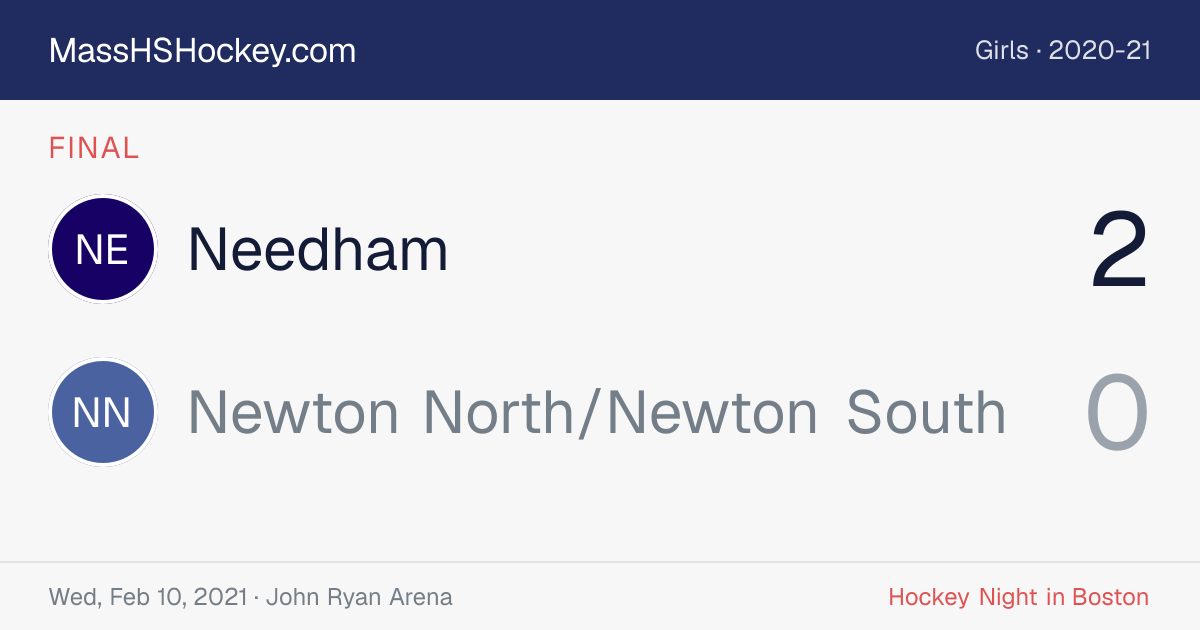 Needham at Newton North/Newton South score card