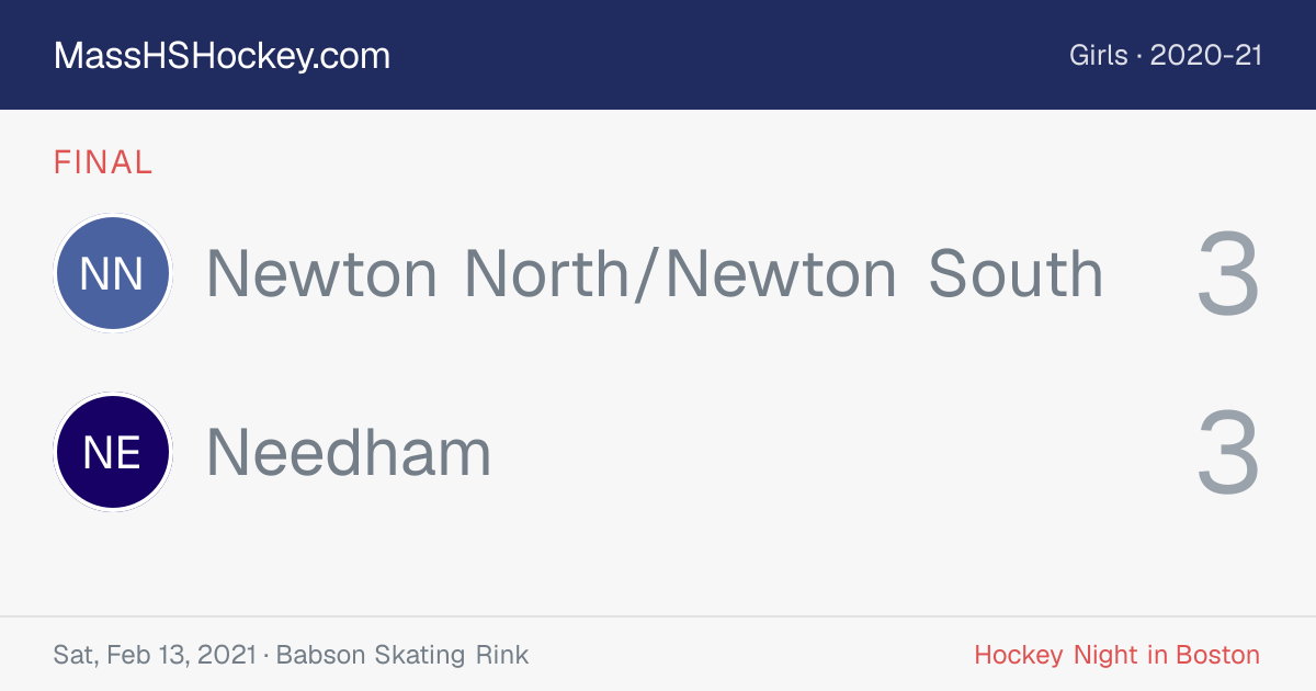 Newton North/Newton South at Needham score card
