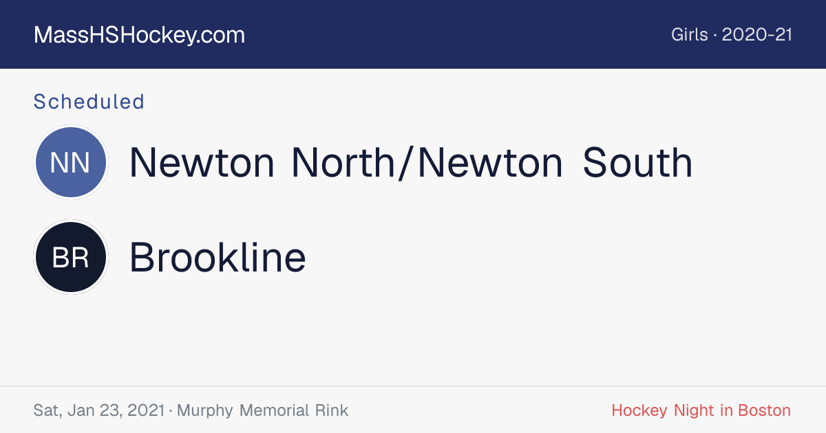 Newton North/Newton South at Brookline score card