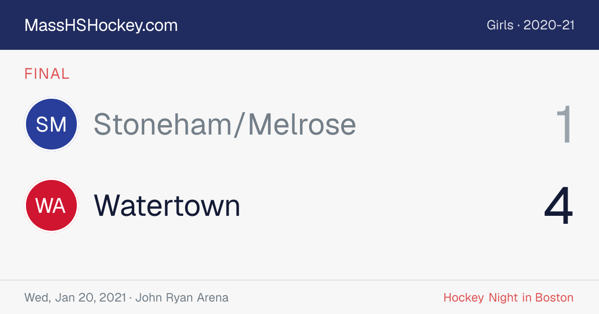Stoneham/Melrose at Watertown score card