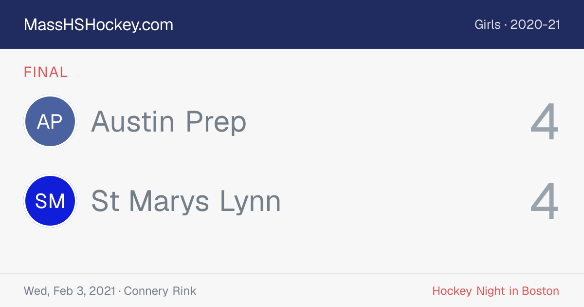 Austin Prep at St Marys Lynn score card
