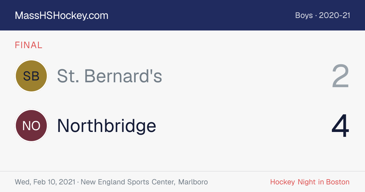 St. Bernard's at Northbridge score card