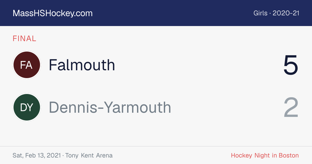 Falmouth at Dennis-Yarmouth score card