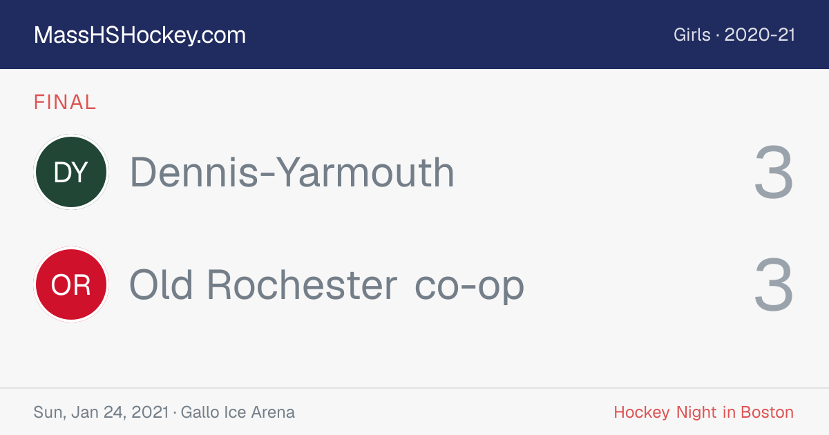 Dennis-Yarmouth at Old Rochester co-op score card