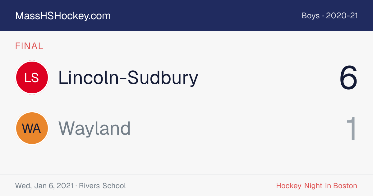 Lincoln-Sudbury at Wayland score card