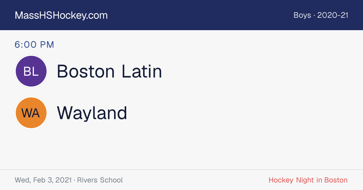 Boston Latin at Wayland score card