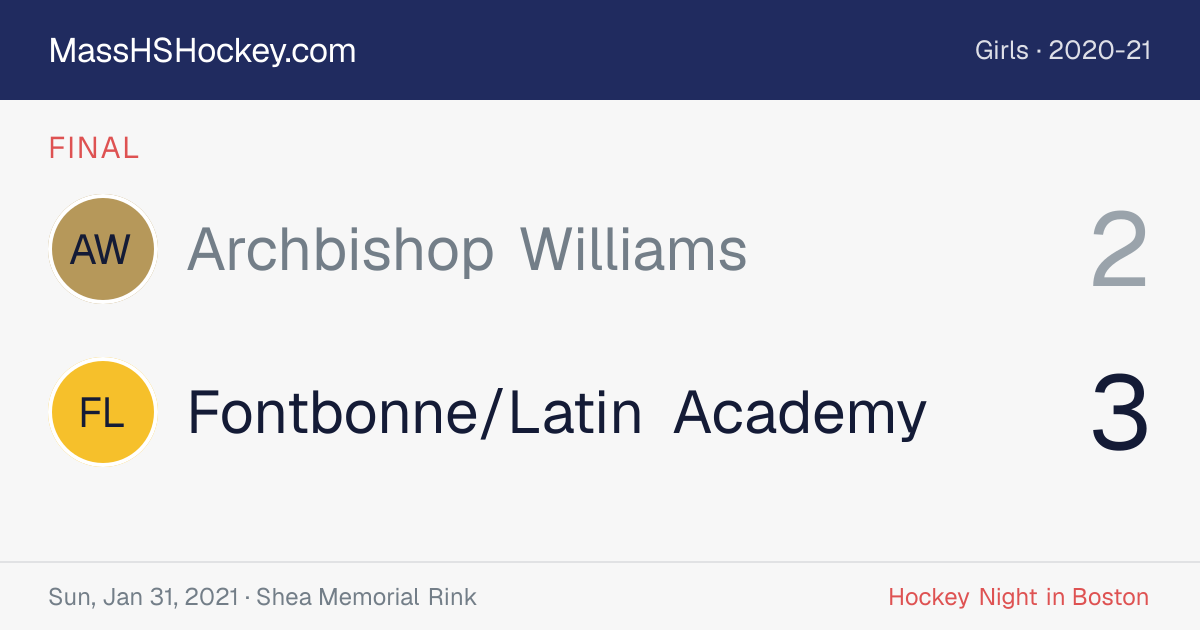Archbishop Williams at Fontbonne/Latin Academy score card