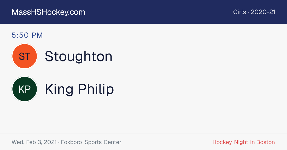 Stoughton at King Philip score card