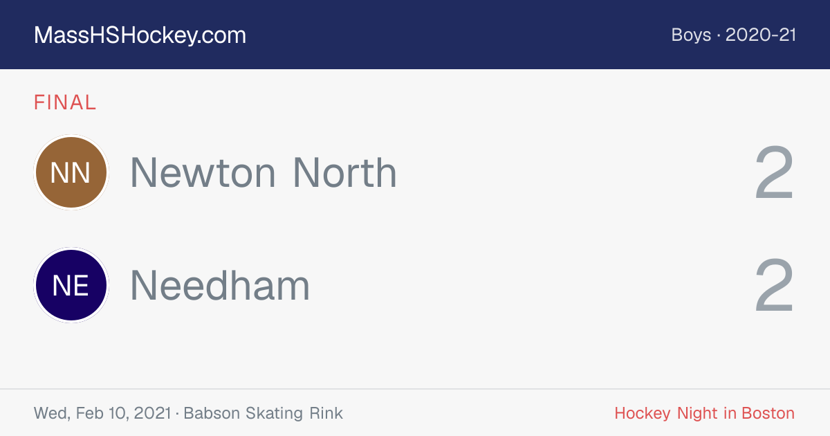 Newton North at Needham score card