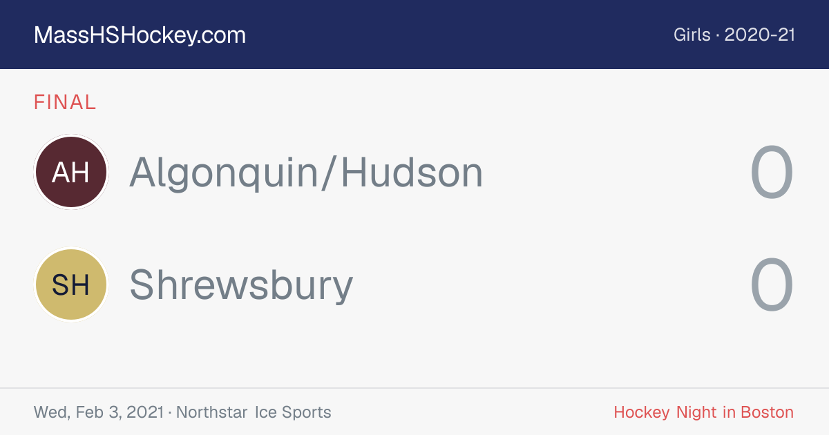Algonquin/Hudson at Shrewsbury score card