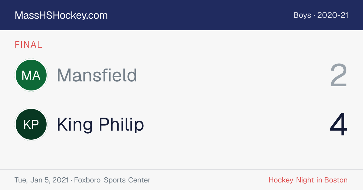 Mansfield at King Philip score card