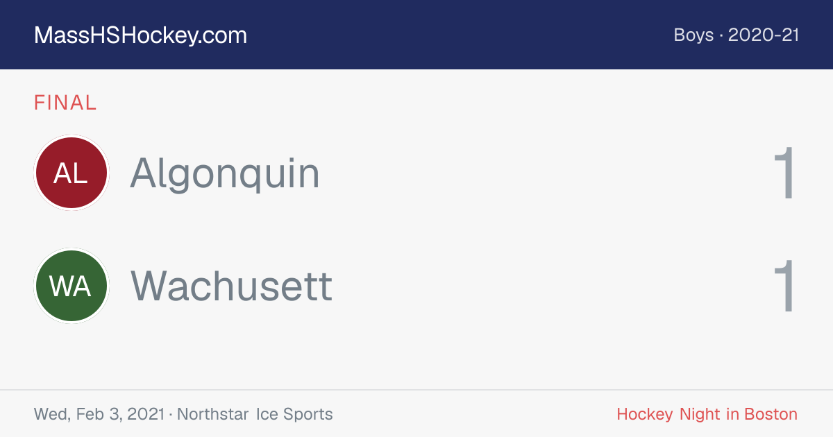 Algonquin at Wachusett score card