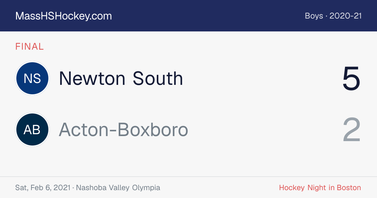 Newton South at Acton-Boxboro score card