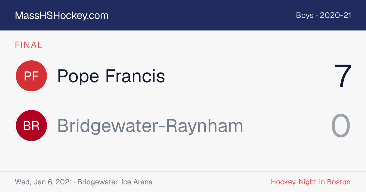 Pope Francis at Bridgewater-Raynham score card