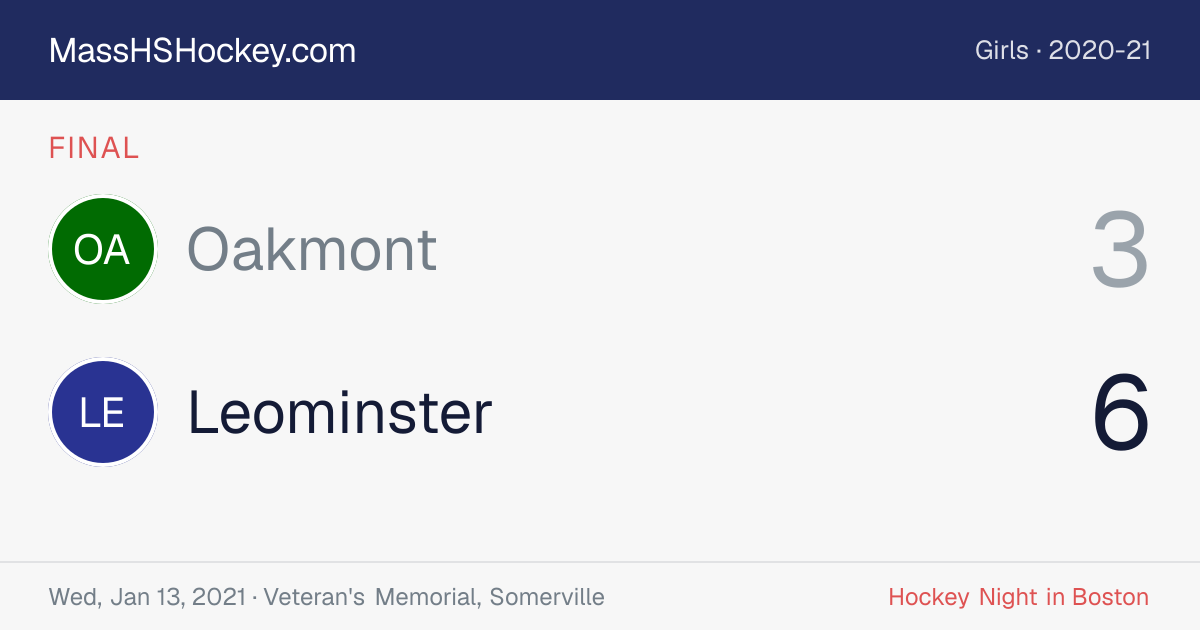 Oakmont at Leominster score card